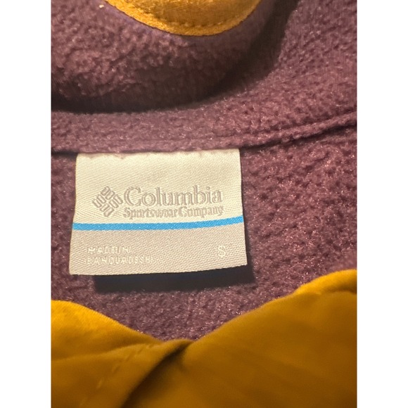 Columbia Steens Mountain Fleece Pullover Purple Grey Snap Neck hiking Mens Small - Picture 4 of 7